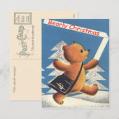 Vintage Kerstmis, Teddy, Bearly Kerstmis Feestdagenkaart (Voorkant / Achterkant)