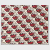 Vintage Kerstmis, Thomas Nast Santa Claus Piano Cadeaupapier (Vlak)