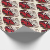 Vintage Kerstmis, Thomas Nast Santa Claus Piano Cadeaupapier (Hoek)