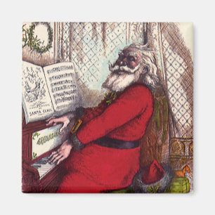 Vintage Kerstmis, Thomas Nast Santa Claus Piano Magneet