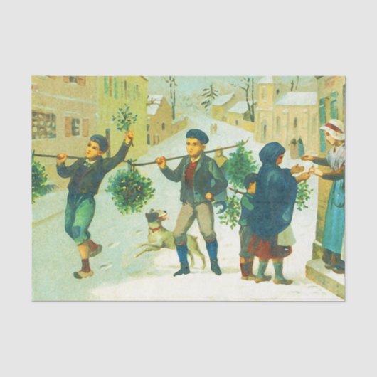 Vintage Kerstmis Tissuepapier (Voorkant)