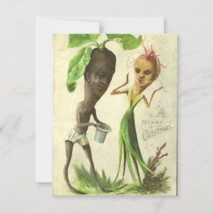 Vintage Kerstmis Tuin Liefde Feestdagenkaart