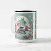 Vintage Kerstmis Tweekleurige Koffiemok (Voorkant links)