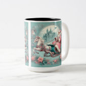 Vintage Kerstmis Tweekleurige Koffiemok (Voorkant rechts)