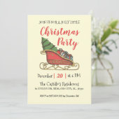 Vintage Kerstmis - Uitnodiging op persoonlijke tit (Staand voorkant)