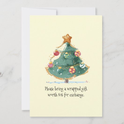 Vintage Kerstmis - Uitnodiging op persoonlijke tit (Achterkant)