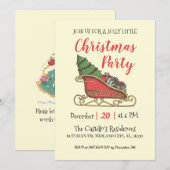 Vintage Kerstmis - Uitnodiging op persoonlijke tit (Voorkant / Achterkant)