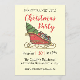 Vintage Kerstmis - Uitnodiging op persoonlijke tit