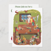 Vintage Kerstmis, uitnodiging voor de kerstman (Voorkant / Achterkant)