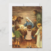 Vintage Kerstmis, uitnodiging voor religieuze nati (Voorkant)