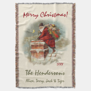 Vintage Kerstmis van de Douane van de Kerstman Deken