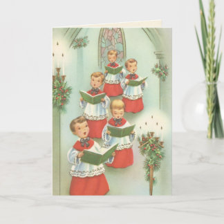 Vintage Kerstmis van de Jongens van het Koor Feestdagen Kaart