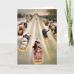 Vintage Kerstmis van de Victoriaans Heuvel Feestdagen Kaart