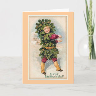 Vintage Kerstmis van "Frohes Weihnachtsfest" Feestdagen Kaart
