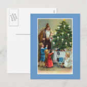 Vintage Kerstmis van "Frohliche Weihnachten" Feestdagenkaart (Voorkant / Achterkant)