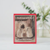 Vintage Kerstmis van Kinderen Feestdagenkaart (Staand voorkant)