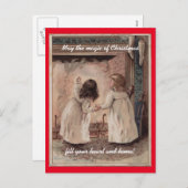 Vintage Kerstmis van Kinderen Feestdagenkaart (Voorkant / Achterkant)