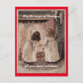 Vintage Kerstmis van Kinderen Feestdagenkaart (Voorkant)