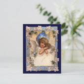 Vintage Kerstmis Victoriaans Angel Bells Uitnodigi Kaart (Staand voorkant)