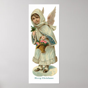 Vintage Kerstmis Victoriaans Angel Girl Poster