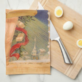 Vintage Kerstmis, Victoriaans Angel Reading Bijbel Theedoek (Quarter Fold)