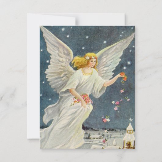 Vintage Kerstmis Victoriaans Angels Kaart (Voorkant)