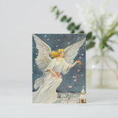 Vintage Kerstmis Victoriaans Angels Kaart (Staand voorkant)