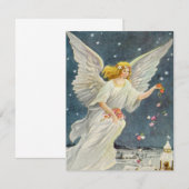 Vintage Kerstmis Victoriaans Angels Kaart (Voorkant / Achterkant)