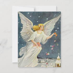 Vintage Kerstmis Victoriaans Angels Kaart