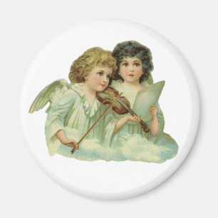 Vintage Kerstmis, Victoriaans Angels Music Violin Magneet