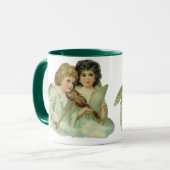 Vintage Kerstmis, Victoriaans Angels Music Violin Mok (Voorkant links)