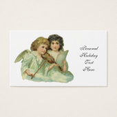Vintage Kerstmis, Victoriaans Angels Music Violin Visitekaartjes (Voorkant)
