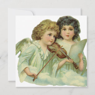 Vintage Kerstmis, Victoriaans Angels uitnodiging