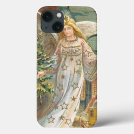 Vintage Kerstmis, Victoriaans engel met boom Case-Mate iPhone Case