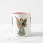Vintage Kerstmis, Victoriaans engel met boom Mok (Midden)