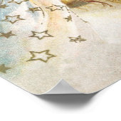 Vintage Kerstmis, Victoriaans engel met boom Poster (Hoek)