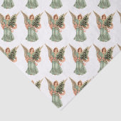 Vintage Kerstmis, Victoriaans engel met boom Tissuepapier (Detail)