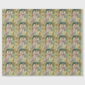 Vintage Kerstmis, Victoriaans engel met Cherub Cadeaupapier (Vlak)