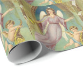 Vintage Kerstmis, Victoriaans engel met Cherub Cadeaupapier (Rol Hoek)