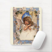 Vintage Kerstmis, Victoriaans engel met goudcellen Muismat (Met muis)