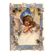 Vintage Kerstmis, Victoriaans engel met goudcellen