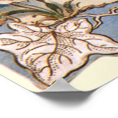 Vintage Kerstmis, Victoriaans engel met goudcellen Poster (Hoek)