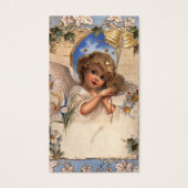 Vintage Kerstmis, Victoriaans engel met goudcellen Visitekaartjes (Voorkant)