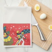 Vintage Kerstmis, Victoriaans familie Theedoek (Quarter Fold)