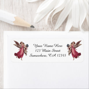 Vintage Kerstmis, Victoriaans Guardian Angel Etiket