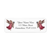 Vintage Kerstmis, Victoriaans Guardian Angel Etiket (Voorkant)