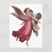 Vintage Kerstmis, Victoriaans Guardian Angel Feestdagenkaart (Voorkant)