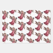 Vintage Kerstmis, Victoriaans Guardian Angel Inpakpapier Vel (Voorkant)