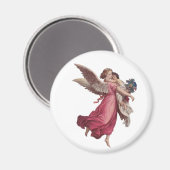 Vintage Kerstmis, Victoriaans Guardian Angel Magneet (Voorkant / Achterkant)