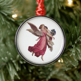 Vintage Kerstmis, Victoriaans Guardian Angel Metalen Ornament